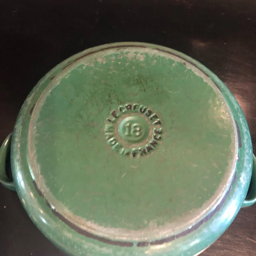 LeCreuset Pot with top 18cm Preowned green